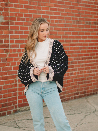 Kira Black Long Sleeve Cardigan
