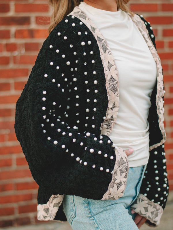 Kira Black Long Sleeve Cardigan