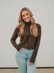 Pamala Brown Long Sleeve Top