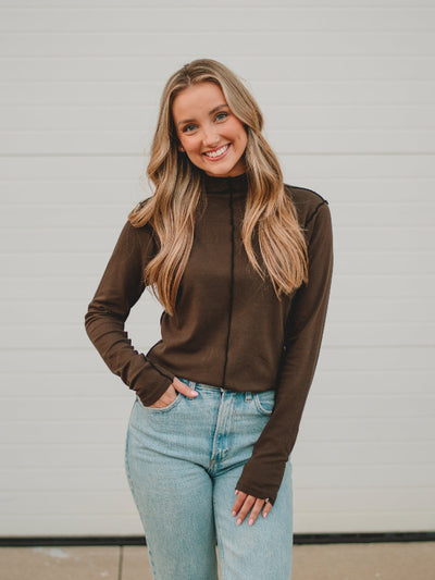 Pamala Brown Long Sleeve Top