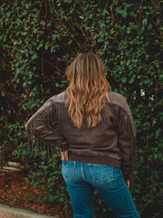 Samantha Coffee Bean Long Sleeve Sweatshirt