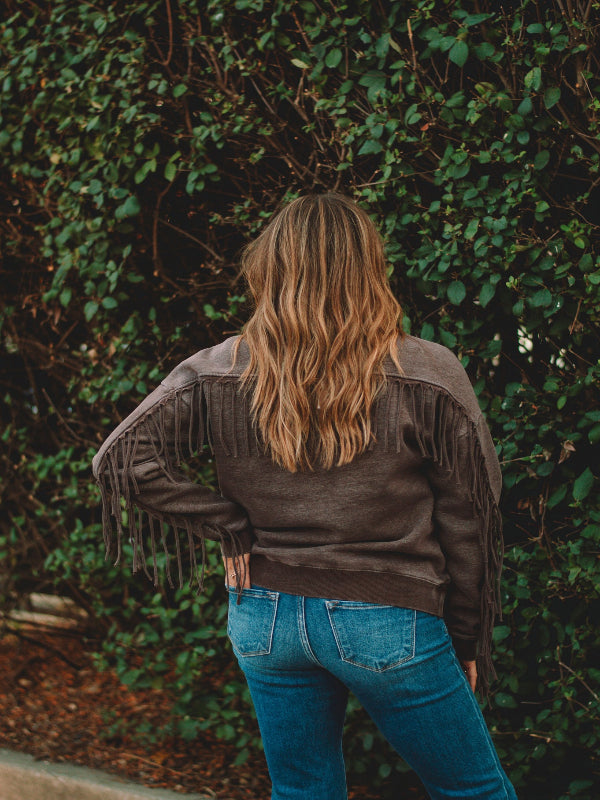 Samantha Coffee Bean Long Sleeve Sweatshirt