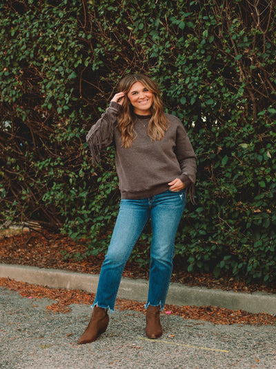 Samantha Coffee Bean Long Sleeve Sweatshirt