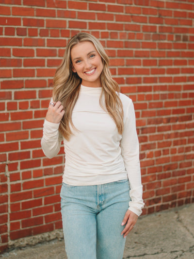 Sally Cream Long Sleeve Top