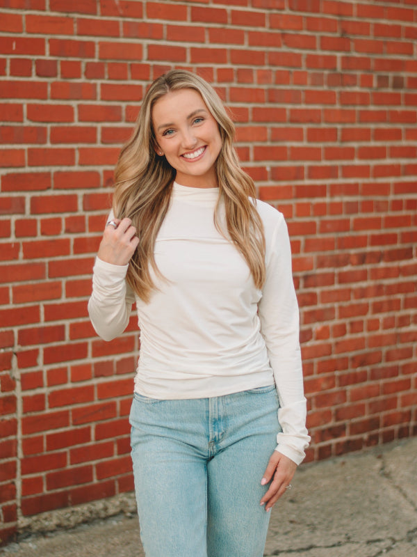 Sally Cream Long Sleeve Top