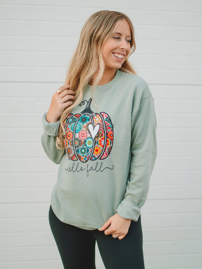Sage Hello Fall Sweatshirt