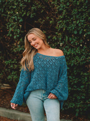Rebecca Denim Crochet Sweater