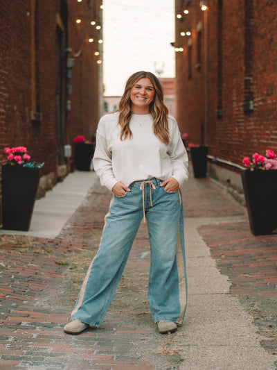 Natalie Mineral Wash Drawstring Jean