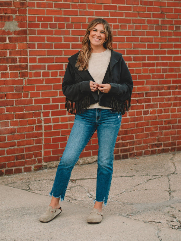 Anne Ash Black Fringe Jacket