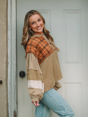 Christi Taupe Beige Long Sleeve Top