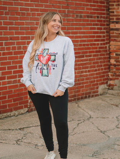 Ash Grey God Is Good All The Time Sweatshirt