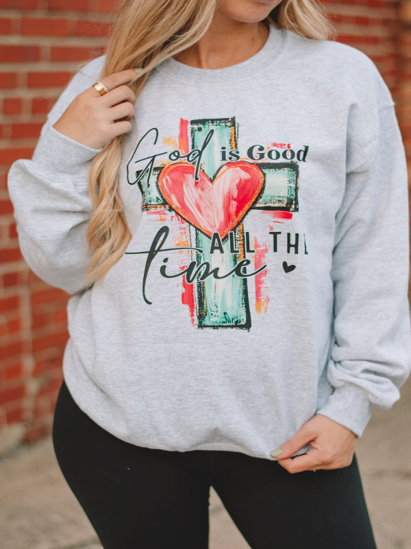 Ash Grey God Is Good All The Time Sweatshirt