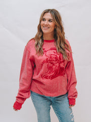 Red Inside Out Santa Graphic Sweatshirt