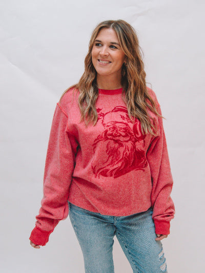 Red Inside Out Santa Graphic Sweatshirt