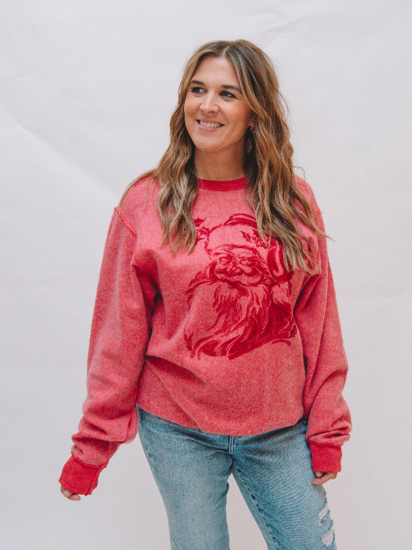 Red Inside Out Santa Graphic Sweatshirt