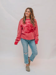 Red Inside Out Santa Graphic Sweatshirt