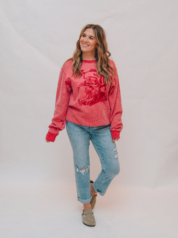 Red Inside Out Santa Graphic Sweatshirt