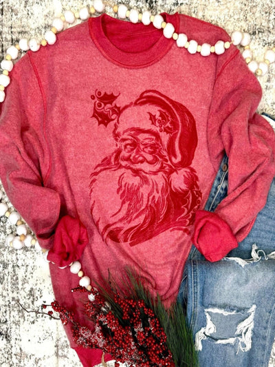 Red Inside Out Santa Graphic Sweatshirt