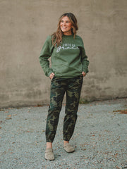 Olive Saved By Grace Sweatshirt