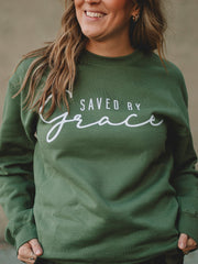 Olive Saved By Grace Sweatshirt