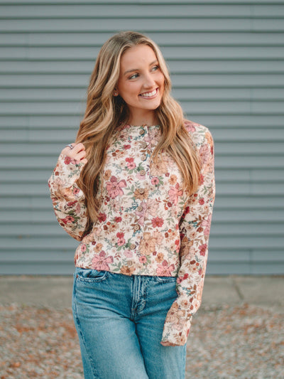 Carrie Rose Floral Print Cardigan