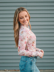 Marissa Rose Floral Print Mesh Top