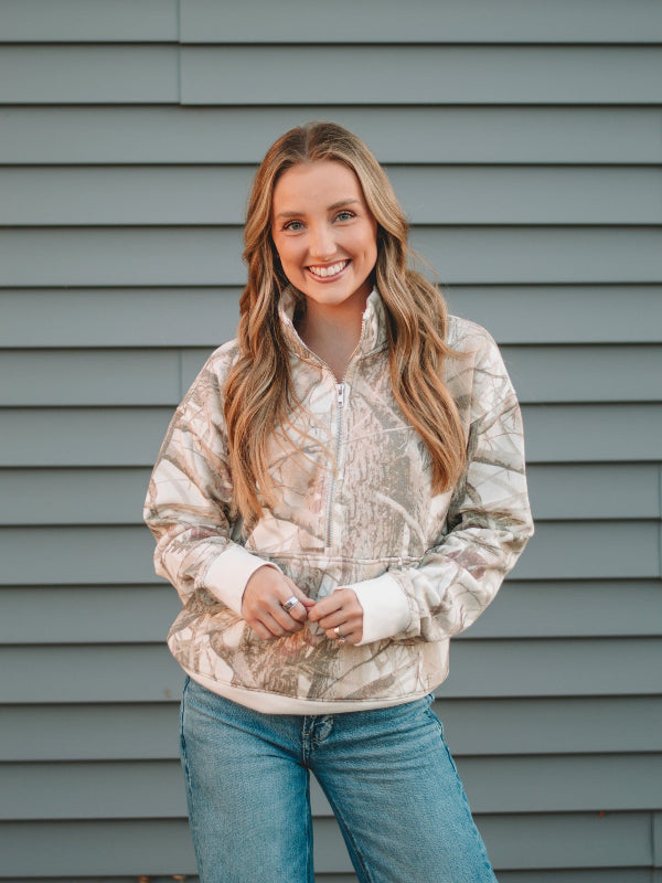 Regina Camo Half Zip Sweatshirt