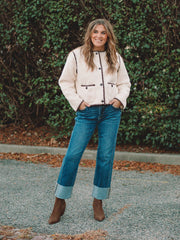 Teagan Ivory/Chocolate Sherpa Jacket