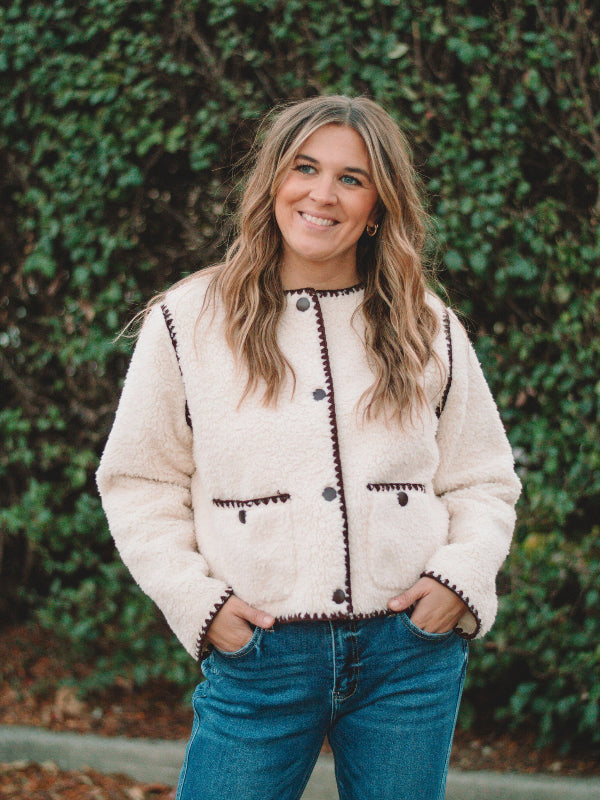 Teagan Ivory/Chocolate Sherpa Jacket