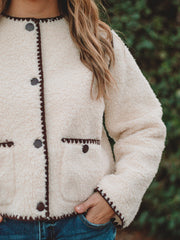 Teagan Ivory/Chocolate Sherpa Jacket