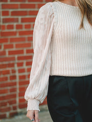 Nina Cream Long Sleeve Knit Top