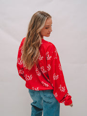 Red HO HO HO Graphic Sweatshirt