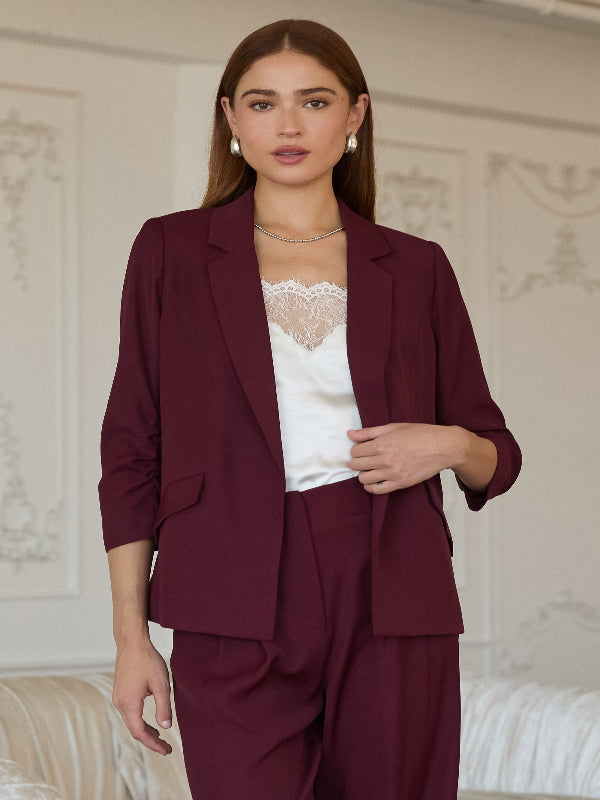 Addie Burgundy Blazer