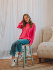 Susan Fuchsia Long Sleeve Sweater