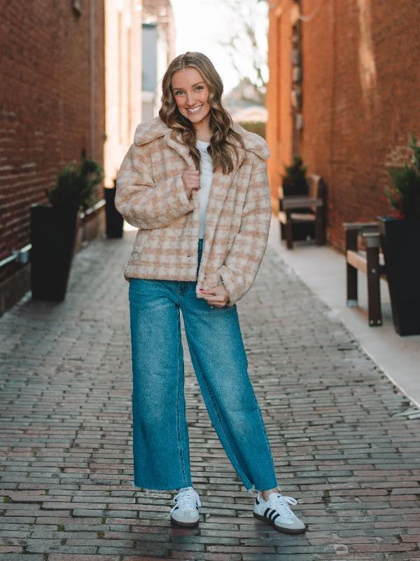 Rachel Beige Houndstooth Jacket