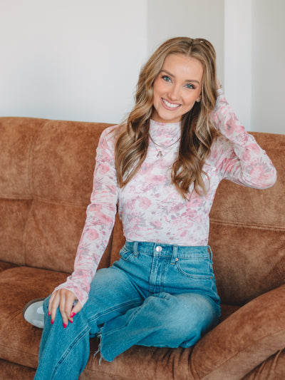 Janice Pink Floral Print Top