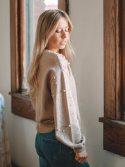 Brandi Taupe Long Sleeve Sweater