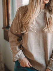 Brandi Taupe Long Sleeve Sweater