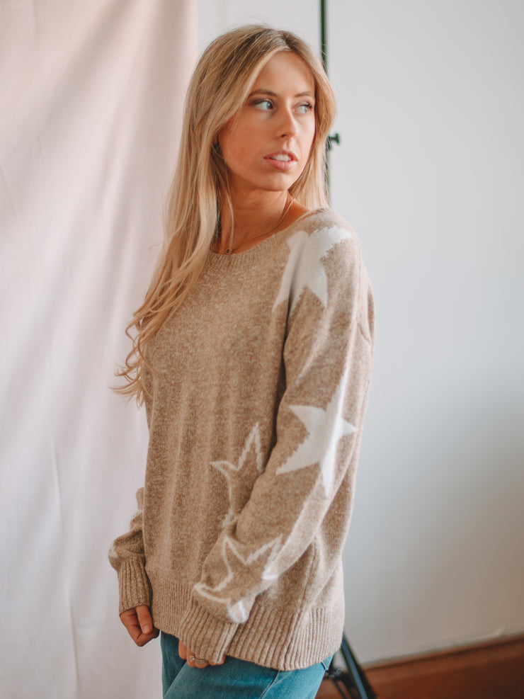 Lucy Khaki Long Sleeve Sweater