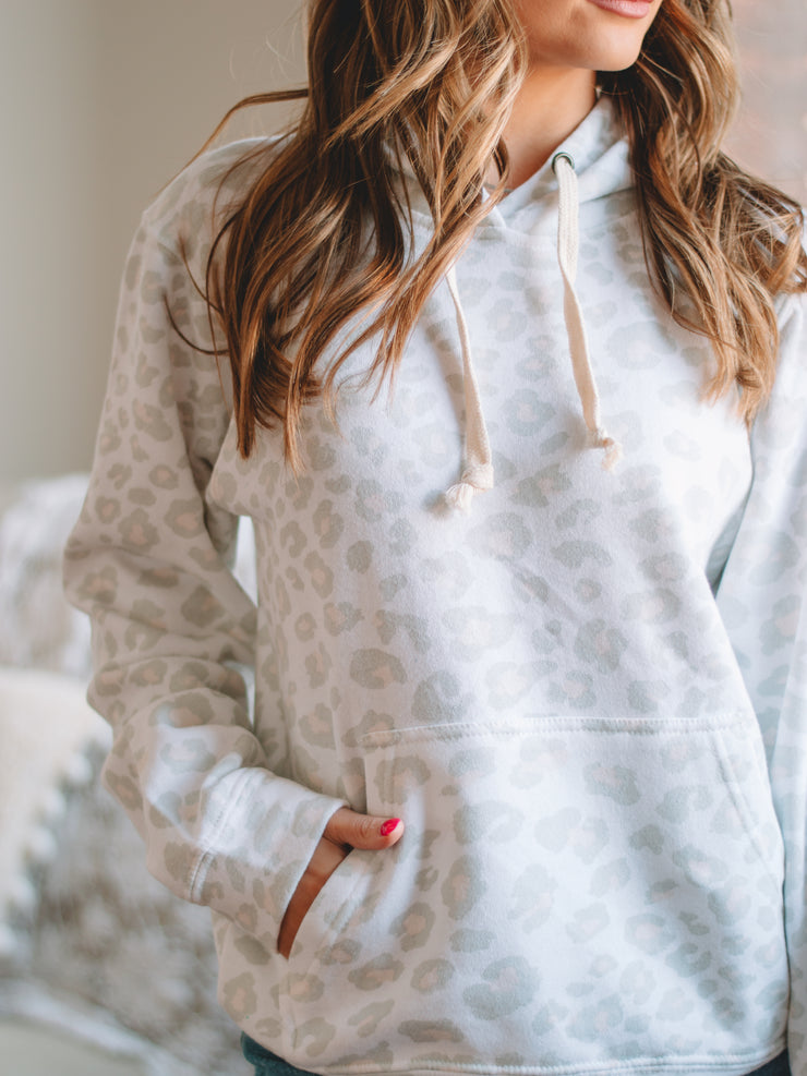 Leopard White Hoodie