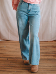 Light Washed Stretch Denim Pants