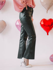 High Waisted Faux Leather Pants