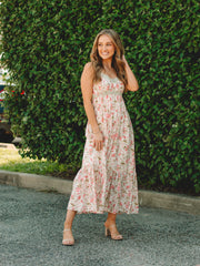 Stacey Ivory Floral Midi Dress