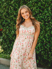 Stacey Ivory Floral Midi Dress