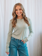 Rochelle Sage Long Sleeve Basic Top