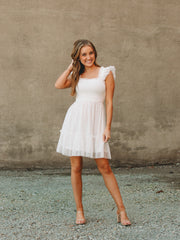 Danielle White Polka Dot Mini Dress