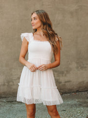 Danielle White Polka Dot Mini Dress