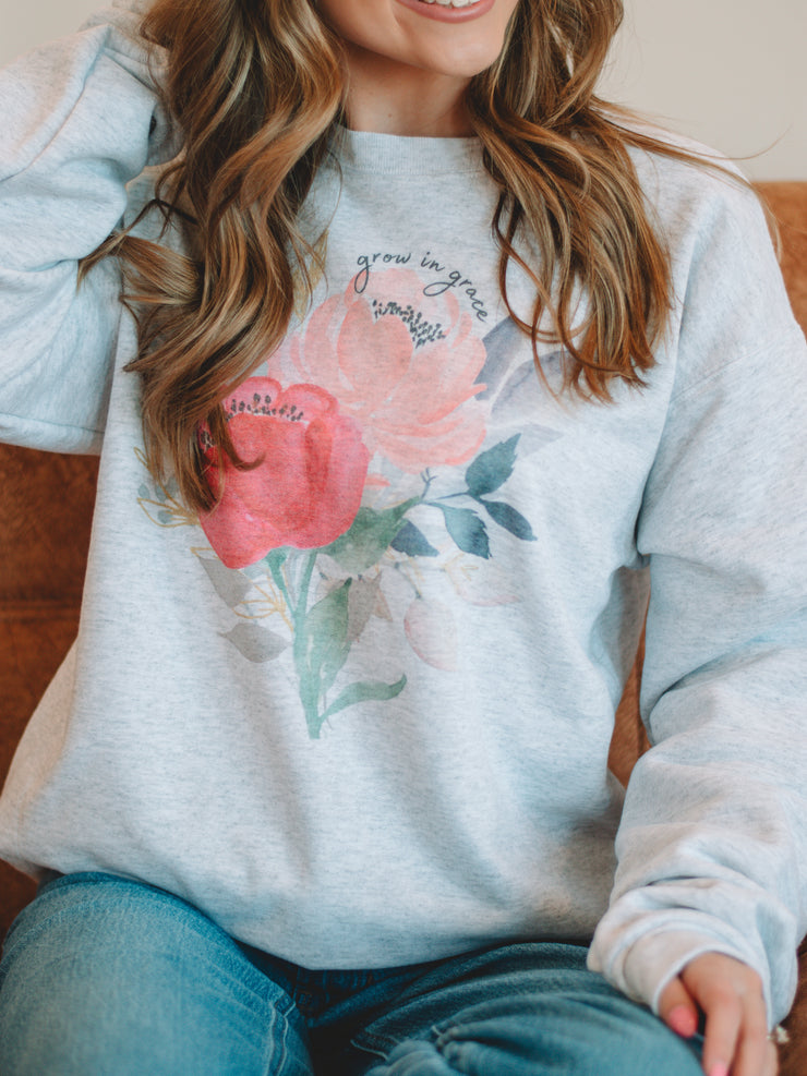 Grey Grow in Grace Graphic Sweatshirt