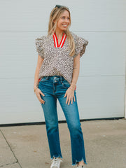 Tammy Brown Animal Print Short Sleeve Top