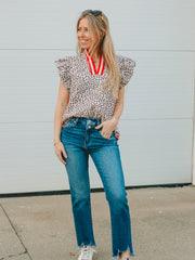 Tammy Brown Animal Print Short Sleeve Top